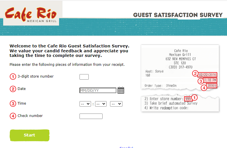 Cafe Rio Guest Satisfaction Survey @ Caferiolistens.smg.com