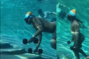 Lupita Nyong’o Training in underwater